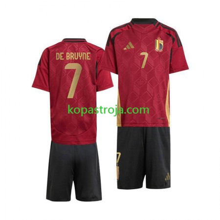 Billiga Fotbollströjor Belgien De Bruyne 7 Barn Hemma tröja EM 2024 Kortärmad